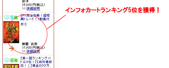 インフォカートランキング5位を獲得