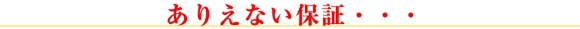 ありえない保証・・・